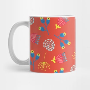 Fall Florals On Red Background Mug